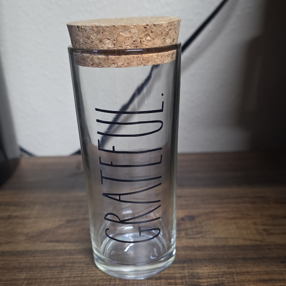 Rae Dunn Glass Jar With Cork Top